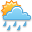 Wolkig, starker Regen